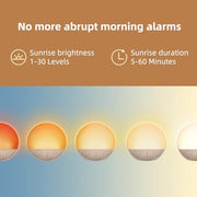Odokee Sunrise Alarm Clock White Noise Machine: Natural Wake Up Light | Dimmable Clock with Bluetooth Speaker for Bedroom - 25 Sleep Sounds for Baby Adults Kids Putty