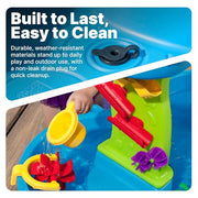 Step2 Rain Showers Splash Pond Toddler Water Table, Outdoor Kids Water Sensory Table, Ages 18+ Months, 13 Piece Water Toy Accessories, Blue & Green
