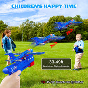 LJZJ 3pk LED Foam Plane Launcher, 2 Modes Outdoor Toy Gift Boys Girls 3+ | Foam glider features ejection & hand‑throwing 2 modes. LED lights deliver fun‑filled nighttime flying experience for kids