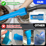 Holikme Dryer Vent Cleaner Kit 2Pack - Lint Vacuum Attachment & Brush | Blue Dryer Vent Vacuum Hose Attachment & Brush Reach Deep Traps - Remove Hidden Lint, Speed Drying & Reduce Fire Risk