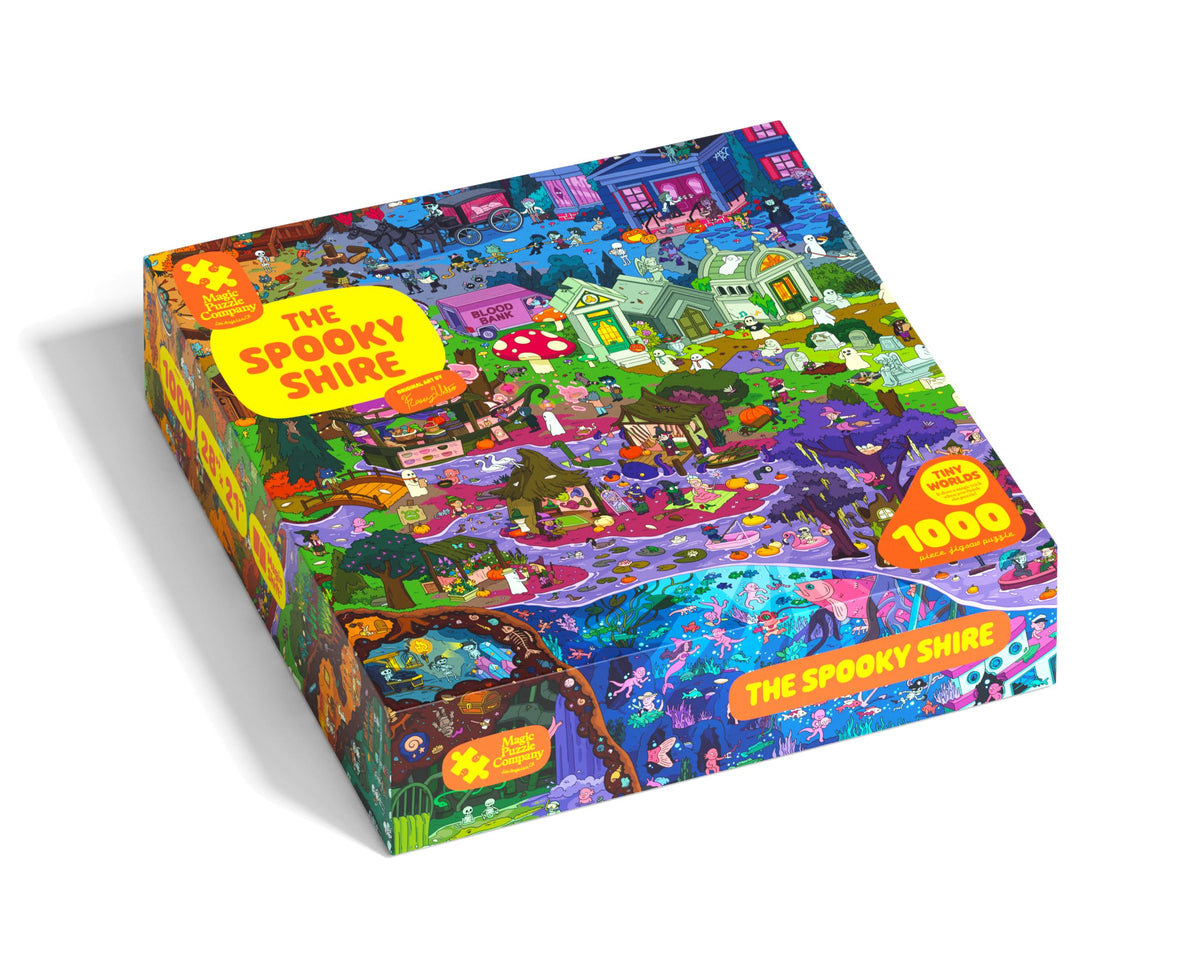 The Spooky Shire • 1000-Piece Puzzle by The Magic Puzzle Company • Series 6 | Original handmade art full of tiny details. Mind-blowing magical ending. Dozens of hidden secrets. No AI. No puzzle dust.