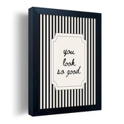 Black and White Bathroom Wall Art You Look So Good Framed Black Striped Bathroom Decor Modern Minimalist Canvas Print Painting Artworks for Wall
