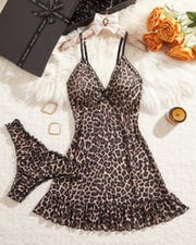 Polka Dot Mesh Sleep Dress Set