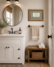 Gold Framed Wall Art, Funny Bathroom Canvas Prints, Text Me If You Run Out Of Toilet Paper Picture Wall Decor, Striped Humorous Decor for Bathroom Toilet Restroom 9x11 inch