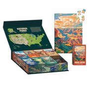 RoseArt - National Parks Jigsaw Puzzle Box Set - 16 Mini Puzzles, 100 Pieces Each - Colorful Puzzle Gift Set for Adults