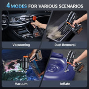 Car Vacuum Portable Cordless, 50000Pa High Power Brushless Motor, Rechargeable Handheld Vacuum with 2 Batteries & Charger, 6-in-1 Vacuum Cleaners for Home, Pet Hair & Keyboard, Ink Black