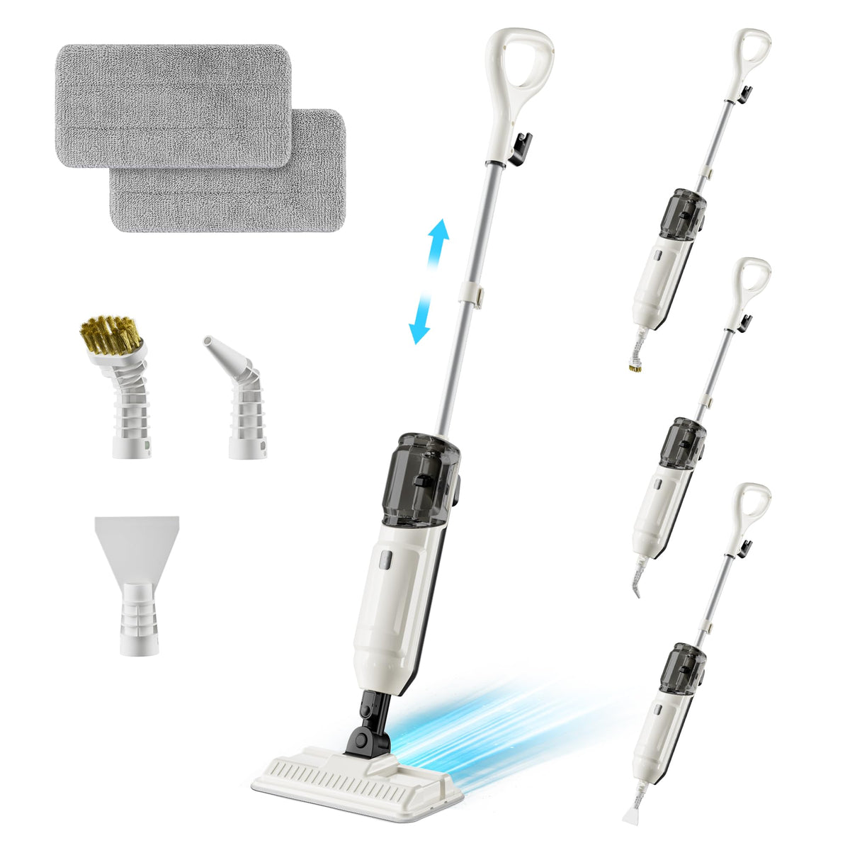 Wotaste Steam Mop Cleaner 260°F Steam in 15s, 16.9oz Tank Hardwood and Tile | 99.9% Stains Removal, Chemical-free Cleaning Safe for Kids/Pets, Lightweight, Deep Cleaning Floor Steamer for Hardwood/Tile