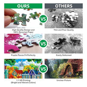 PuzzOne Halloween 1000 Pieces Puzzles for Adults Horror House Night | Halloween Spooky Skeletons and Ghosts Jigsaw Puzzle with Pumpkins for Holiday Party Game Decor Gifts Dust Free (27.5"x19.7")