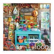 RoseArt Hobby Haven The Potting Shed 1000 Piece Jigsaw Puzzle | 19.25" x 26.625" Finished Size, Bonus Poster Included, Made in USA
