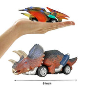 DINOBROS Dinosaur Toy Pull Back Cars,6 Pack Dino Toys for 3 Year Old Boys Girls and Toddlers,Boy Toys Age 3,4,5 and Up,Pull Back Toy Cars,Dinosaur Games with T-Rex
