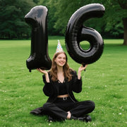 40 Inch Black Number 1 Balloons Foil Digital Helium Number Balloons | for 11 12 16 17 18 19 Birthday Anniversary Wedding Party Decorations,Jumbo Helium Balloon Giant Large Digital Balloon