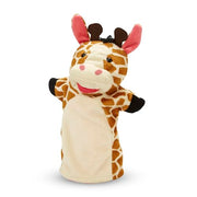Melissa & Doug Zoo Friends Soft Plush Hand Puppets 4-Piece Glove Set | 4 Plush Hand Puppets, Elephant, Giraffe, Tiger, Monkey, Washable Puppet Gloves, Pretend Play, Toddler Toys for Kids, Ages 2+