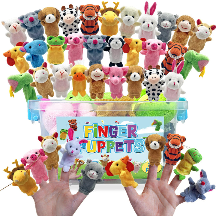 30 PCS Finger Puppets Set Mini Stuffed Animals for Storytelling Teaching Schools Birthday Party Supplies