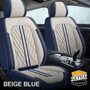 Beige & Blue Car Seat Covers