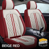 Beige & Red Car Seat Covers
