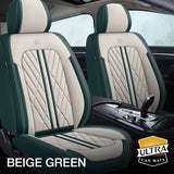 Beige & Green Car Seat Covers