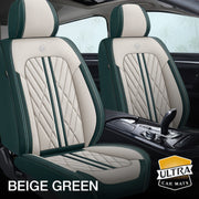 Beige & Green Car Seat Covers