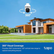 TP-Link Tapo 1080P Outdoor Wired Pan/Tilt Security Camera, C500 | 360° View, Motion Tracking, Works with Alexa & Google Home, Night Vision, Free AI Detection, Cloud & SD Card Storage