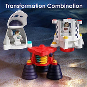 iPlay, iLearn Rocket Space Toy 3 4 5 Year Old Boys Kids Girls, Toddler STEM | Spaceship Building Playset w/Electric Drill, 2 Astronauts, Educational Learning Science Kit Birthday Gift for Age 3 4 5 6 7 8