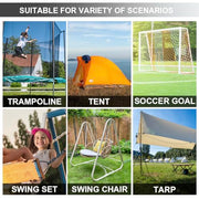 EURMAX USA 4-Pack Windproof Trampoline Stakes Anchor Kit-Steel Corkscrew Anchor,Heavy Duty Tie Down Kit with T-Hook&Reinforced Safety Straps,Secure Weatherproof Protection for Trampoline,Tent&Playset