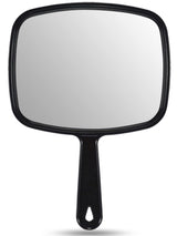 OMIRO 9.3" L x 6.6" W Hand Mirror, Square Black Handheld Mirror with Handle | Salon Mirror Hand Held, Hangable, Travel Mirror for Men Women, Distortion-Free Reflection, for Shaving and Makeup