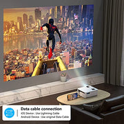 Native 1080P Projector with WiFi 6 and Two-Way Bluetooth, Full HD Video Projector for Outdoor Movies, 300" Display Projector 4k Home Theater, Compatible with iOS/Android/PC/XBox/PS4/TV Stick/HDMI/USB