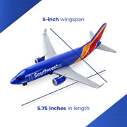 Daron Southwest Single Plane Die-cast Toy Model Airplane | Officially licensed, highly detailed, made for ages 3 and up, rolling wheels, no assembly required, includes plastic parts