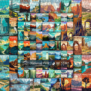 National Parks Puzzle for Adults 1000 Pieces,Travel Poster Landscape Puzzle Including Zion Yellowstone Yosemite, Nature Jigsaw Puzzles Scenery Mountain Scene