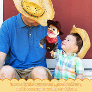 Role Play Hand Puppets Hand Plush Chef Doctor Fireman Pirate Detective Athlete Nurse Worker Hand Puppet Toys Puppets for Kids Storytelling Imaginative Pretend Play Teaching Preschool(Cowboy)
