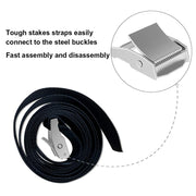 EURMAX USA 4-Pack Windproof Trampoline Stakes Anchor Kit-Steel Corkscrew Anchor,Heavy Duty Tie Down Kit with T-Hook&Reinforced Safety Straps,Secure Weatherproof Protection for Trampoline,Tent&Playset