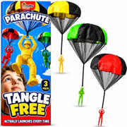 NUTTY TOYS Parachute Toys for Kids - Tangle Free Outdoor Flying Parachute Men, Top Indoor & Outside, 3 4 5 6 7 8 9 10 11 12 Year Old, Best Christmas Stocking Stuffers Idea 2026 Unique Boy & Girl Gifts