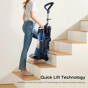 Eureka Upright Vacuum Cleaners, PowerSpeed Lightweight, NEU280 | Upgraded Cyclone System, Pet Hair, Carpet & Hard Floor Cleaning, Senior-Friendly, Washable Filter, Blue