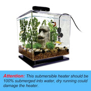PULACO 25Watt Mini Aquarium Heater, Submersible Betta Heater | Small Fish Tank Heater with Free Thermometer Strip for 1-6 Gallon Fish Tanks (Preset Temperature 78℉)