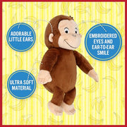 Kids Preferred Curious George Monkey Stuffed Animal Plush Toys Soft Cutest Cuddle Plushie Gifts for Baby and Toddler Boys and Girls - 8 Inches