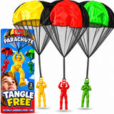NUTTY TOYS Parachute Toys for Kids - Tangle Free Outdoor Flying Parachute Men, Top Indoor & Outside, 3 4 5 6 7 8 9 10 11 12 Year Old, Best Christmas Stocking Stuffers Idea 2026 Unique Boy & Girl Gifts