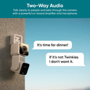 WYZE Duo Cam Pan Indoor/Outdoor IP65 2K 360° Pan/Tilt Smart Home Security Camera with Color Night Vision, Compatible with Alexa & Google Assistant, White