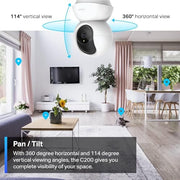 Tapo 1080p Pan/Tilt Security Camera for Baby Monitor, Pet Camera, C200 | Motion Detection, 2-Way Audio, Night Vision, Cloud & SD Card Storage, Works with Alexa & Google Home