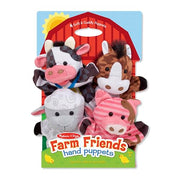 Melissa & Doug Farm Friends Hand Puppets (Set of 4) - Cow, Horse, Sheep, and Pig Soft Puppets for Kids and Toddlers Ages 2+