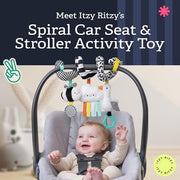 Itzy Ritzy Spiral Car Seat & Stroller Activity Toy Ages 0+ (High Contrast) | Baby Stroller & Car Seat Spiral Toy, Infant Sensory Activity Toy, Easy-Attach Hanging Toy With Textures, Sounds & Visual Play