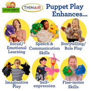 Living Puppets - Sassy the 14-Inch Yellow Friendly Monster, Plush Hand Puppet for Boys and Girls