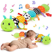 Baby Toys 0-6 Months Musical Stuffed Caterpillar Newborn Tummy Time Toys | Sensory Toys with Mirror Crinkle Rattle for Infants 0-3 3-6 2 3 4 5 6-12 Months Old Babies Boy Girl Shower Gifts Essentials