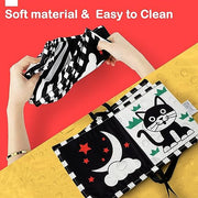 URMYWO Black and White Baby Toy, Tummy Time High Contrast Newborn Toys | Visual Stimulation Soft Baby Book, Brain Development Montessori Sensory Infant Mirror Toy 0-6-12 Months, Boy Girl Shower Gift