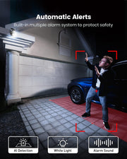 aosu Solar Camera Outdoor Wireless for Home Surveillance,Fixed Solar Panel | Easy to Set up,360° Full Coverage,Auto Person Tracking,2K Clarity&Full-Color Night Vision,Two-Way Talk,2.4GHz WiFi only