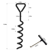 EURMAX USA 4-Pack Windproof Trampoline Stakes Anchor Kit-Steel Corkscrew Anchor,Heavy Duty Tie Down Kit with T-Hook&Reinforced Safety Straps,Secure Weatherproof Protection for Trampoline,Tent&Playset