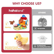 hahaland Baby Toys 6-12 Months, Surprise Barn Farm Animals with Sounds Word | 6PCS Farm Toys Montessori Toys for 6 Month Old Baby Gifts Toddlers Christmas Stocking Stuffers 1 Year Old Boy Girl Gifts