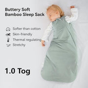 BubblePanda Rayon Made from Bamboo Sleep Sack 0-6 Months 1.0 Tog Newborn | 0-3 Months Sleep Sacks, 3-6 Months Toddler Sleeping Sack, 2-Way Zipper, Soft Baby Wearable Blanket