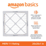 Amazon Basics 20x20x1 Air Filter 6-Pack, MERV 11 AC Furnace Filters, Dust, Pet, Allergen Control , Electrostatic (Actual Size: 19.75 x 19.75 x .75)
