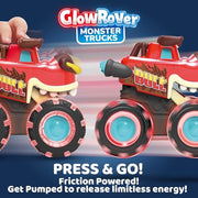 JOYIN 3 Pack Monster Truck Toy, Light Up Cars Press and Go Dinosaur Trucks