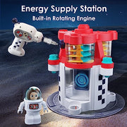 iPlay, iLearn Rocket Space Toy 3 4 5 Year Old Boys Kids Girls, Toddler STEM | Spaceship Building Playset w/Electric Drill, 2 Astronauts, Educational Learning Science Kit Birthday Gift for Age 3 4 5 6 7 8