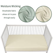 GUNTAIL Baby Crib Sheets for Boys Girls, 2 Pack Fitted Crib Sheet for Standard Crib and Toddler Mattress, Soft Microfiber Baby Sheet 52x28x8in (Brown & Green)